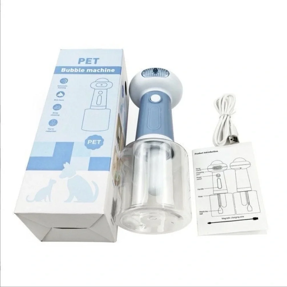 Pet Bath Bubble Machine Dog Cat‎ Foaming Soap Dispenser USB Rechargeable new